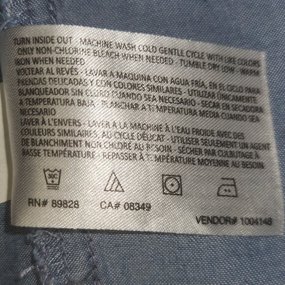 Vintage America Chambray Top Women's XL Blue Embroidered Peasant Boho Western - Picture 8 of 8